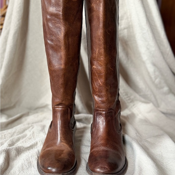 Frye Cognac Leather Knee High Pull on Boot -Woman’s 8.5 - Picture 4 of 7